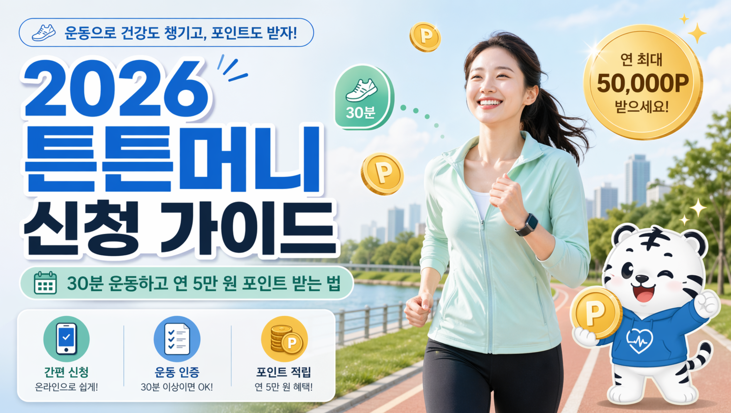 2026 튼튼머니 신청 가이드: 30분 운동하고 연 5만 원 포인트 받는 법 (병원비·약국 결제 가능)